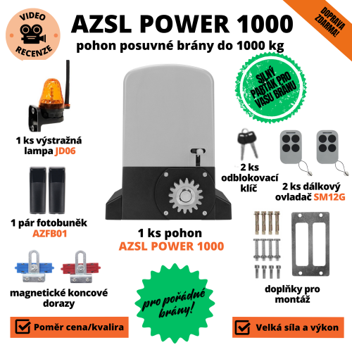 AZSL POWER INVERTER 1000 – silný pohon posuvné brány do 1000 kg